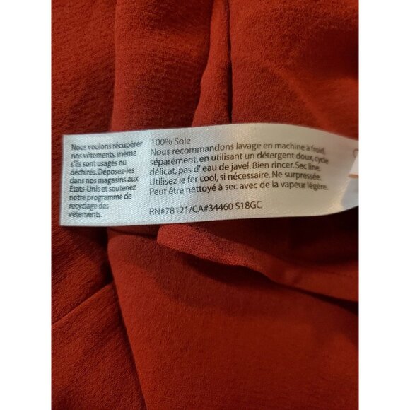 Eileen Fisher Burgundy Silk Button Up Long Sleeve Blouse 2X Office Career Formal - Picture 14 of 16